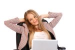 womanrelaxedatwork
